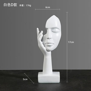 Office Home Decor Abstract Statue Desktop Ornaments Sculpture Figurines Face Character Nordic Light Luxury Art Crafts