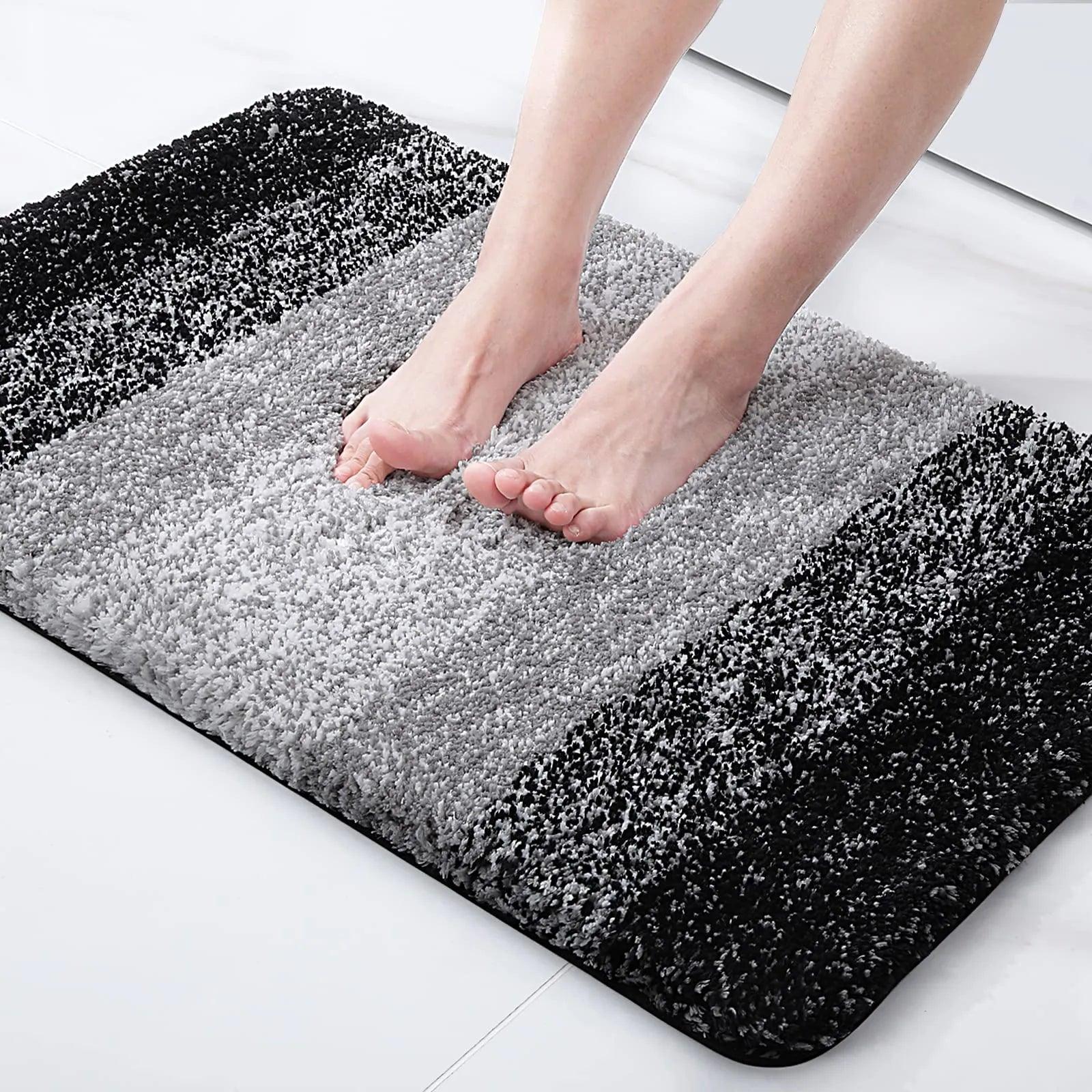 Olanly Soft Bathroom Plush Rug Absorbent Quick Dry Bath Mat Shower Pad Floor Protector Decor Non-Slip Living Room Bedroom Carpet