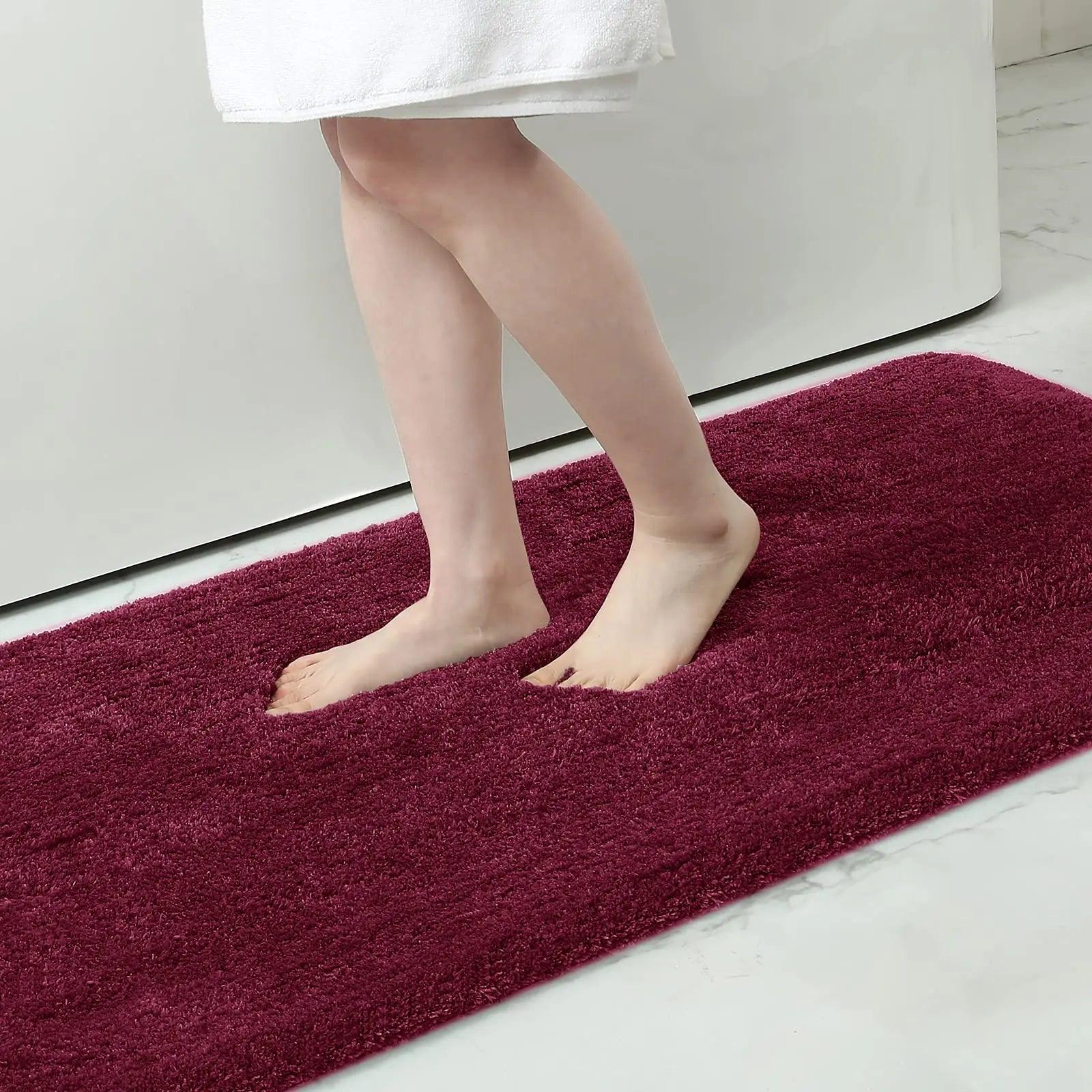 Olanly Soft Bathroom Plush Rug Absorbent Quick Dry Bath Mat Shower Pad Floor Protector Decor Non-Slip Living Room Bedroom Carpet