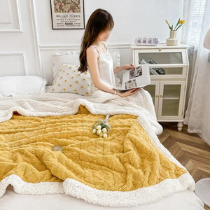 Plaid Blanket Wool Fleece Warm Winter Blankets for Adults Kids sofa Bed Cover Duvet Plush Winter Throw Bedspread for Beds