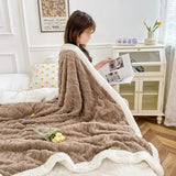 Plaid Blanket Wool Fleece Warm Winter Blankets for Adults Kids sofa Bed Cover Duvet Plush Winter Throw Bedspread for Beds