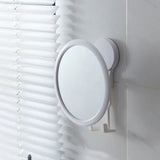 Plastic Washroom Round Mirror Adjustable Perforation-free Wall-mounted Self Adhesive Vanity Mirror with Hook