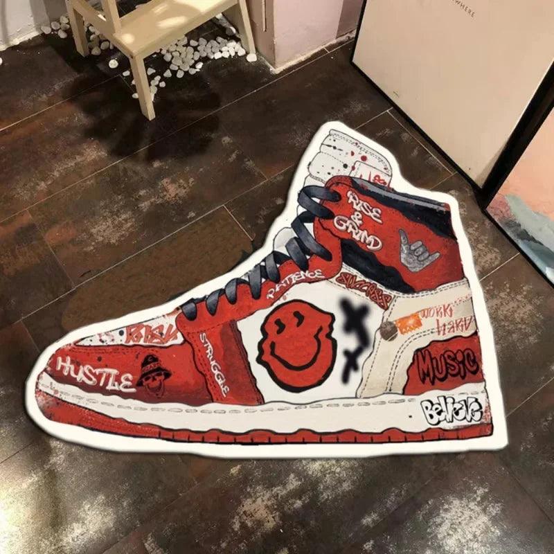 Popular Brand Shoes Mat Anti-slip Fashion Sneaker Carpet Living Room Decoration Bedroom Parlor Children Room Soft Area Rug