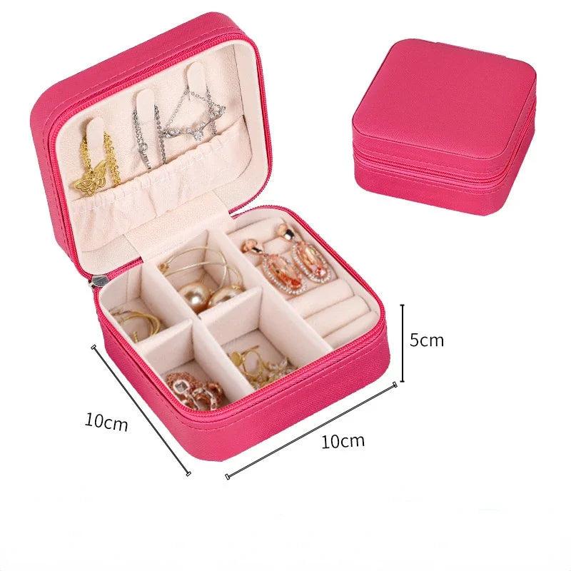 Portable Jewelry Accessory Storage Box Earrings Necklaces Rings Travel Storage Bag Jewelry Boxes Organizer Display Box