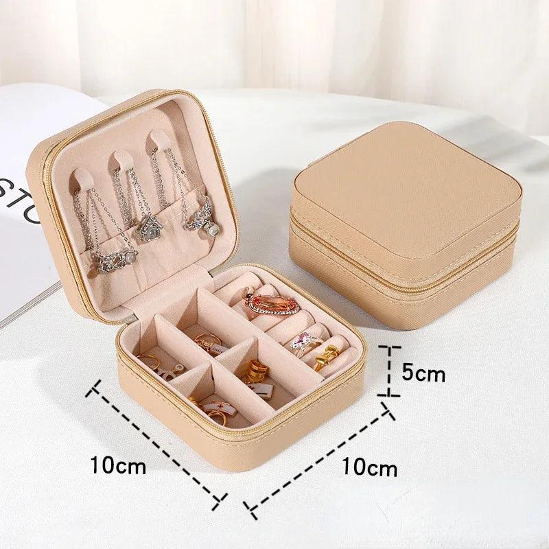 Portable Jewelry Accessory Storage Box Earrings Necklaces Rings Travel Storage Bag Jewelry Boxes Organizer Display Box