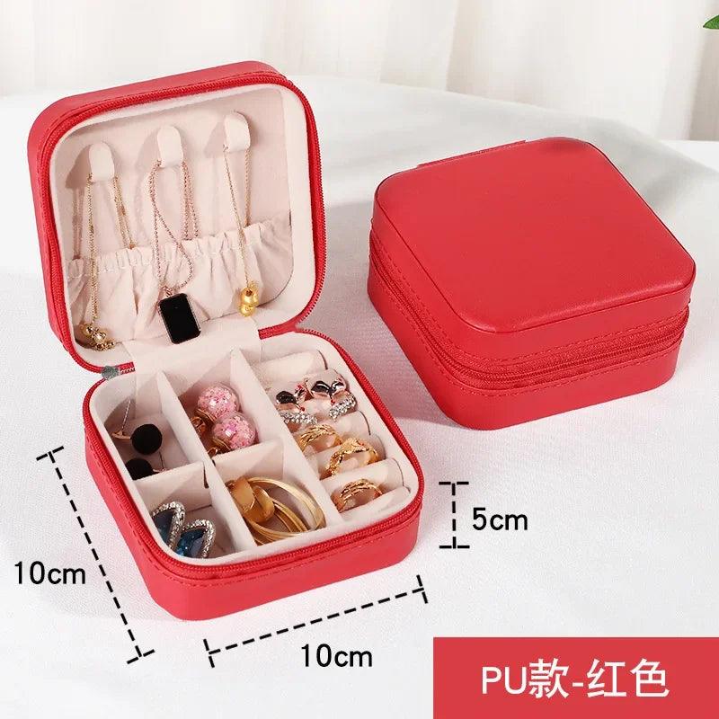 Portable Jewelry Accessory Storage Box Earrings Necklaces Rings Travel Storage Bag Jewelry Boxes Organizer Display Box