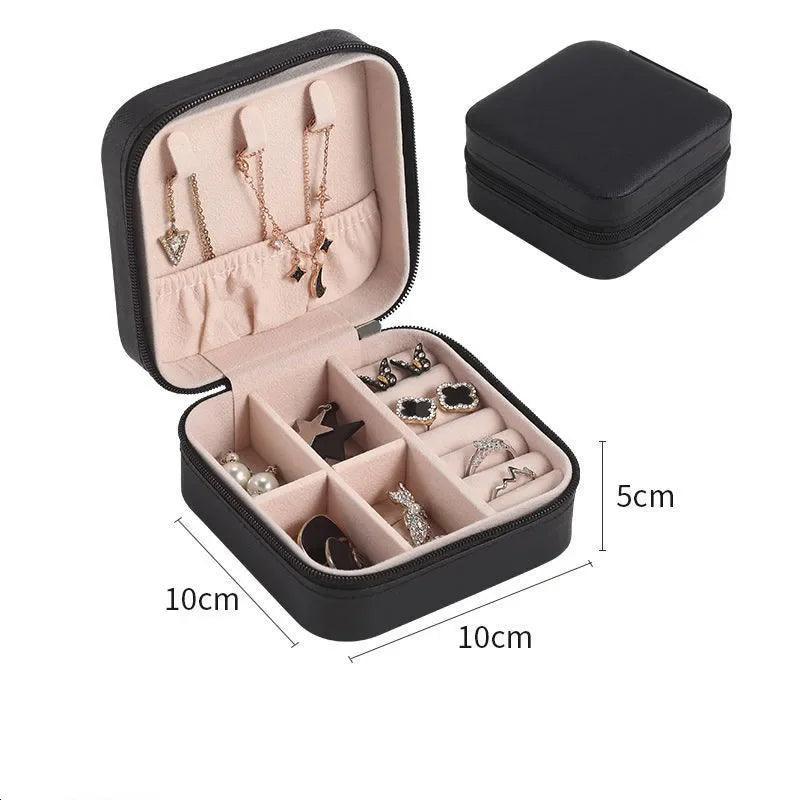 Portable Jewelry Accessory Storage Box Earrings Necklaces Rings Travel Storage Bag Jewelry Boxes Organizer Display Box