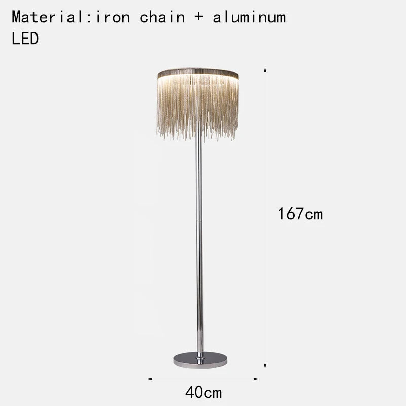 Post-Modern LED Floor Lamp Chrome Metal Living Room Bedroom Lighting Fixtures Art Deco Nordic Standing Luminaria