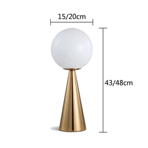 Postmodern Bedside Art Table Lamp Creative Cone Golden Glass Bedside Bar Cafe Livring Room Decoration Lamp