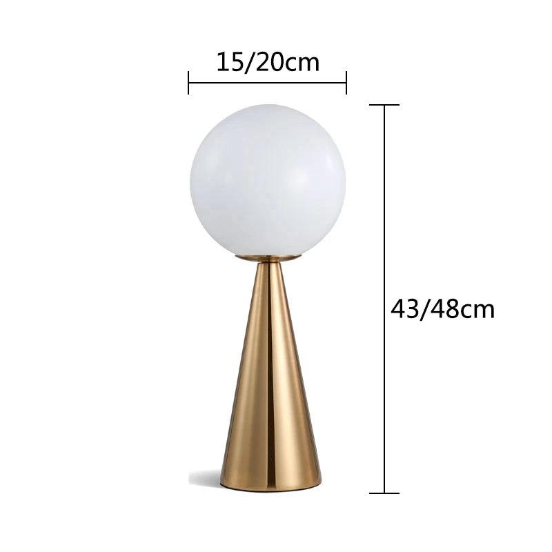 Postmodern Bedside Art Table Lamp Creative Cone Golden Glass Bedside Bar Cafe Livring Room Decoration Lamp