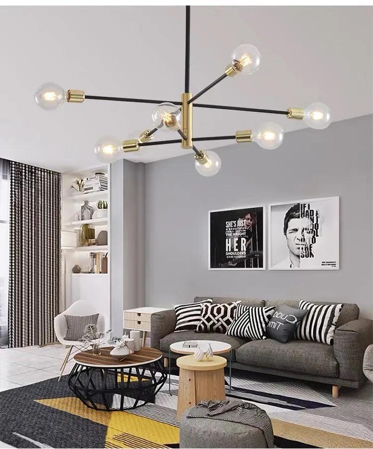 Postmodern Living Room Chandelier Dining Room Bedroom Light Luxury Nordic Lamps Simple Atmospheric Molecular Lamp