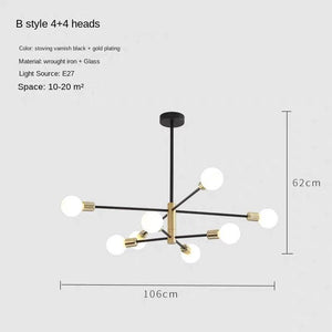 Postmodern Living Room Chandelier Dining Room Bedroom Light Luxury Nordic Lamps Simple Atmospheric Molecular Lamp