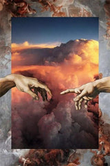 Precious Toilet Paper Funny Hand of God and Adam Mural Poster Prints Canvas Painting Wall Art Decor Wash Room Study Home Decor