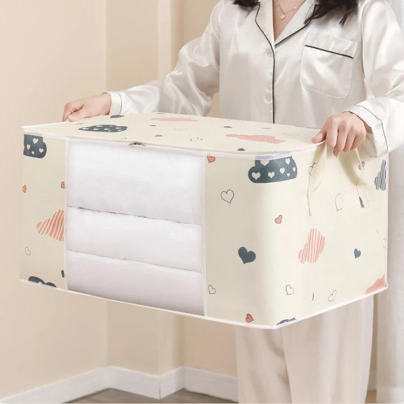 Quilt Clothes Storage Bag Waterproof Closet Wardrobe Organizer Quilt Clothes Storage Bag Large Capacity Blanket Storage Bag