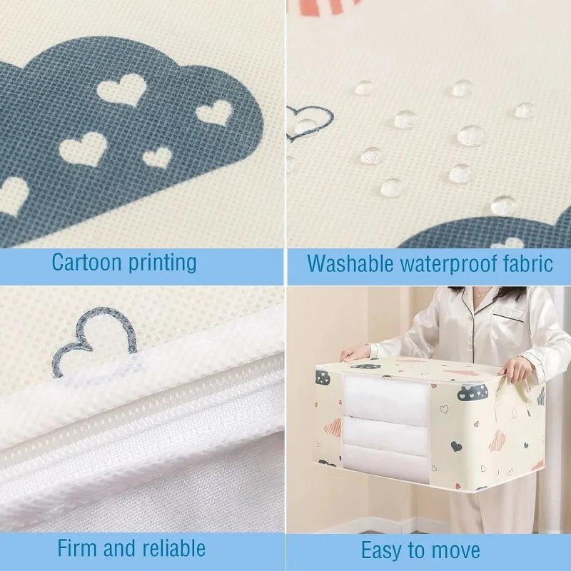 Quilt Clothes Storage Bag Waterproof Closet Wardrobe Organizer Quilt Clothes Storage Bag Large Capacity Blanket Storage Bag