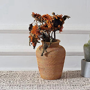 Rattan Woven Vase Art Vase Fashion Tabletop Decoration Plants Flower Pot Faddish Flower Pot For Home Decor