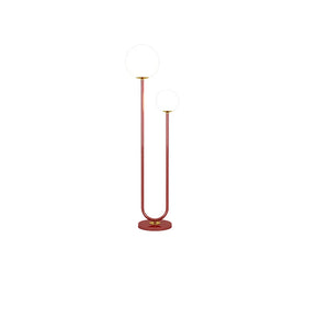 Red Black White Metal Floor Lamp 3 Changeable Dimming White Glass Parlor Bedroom Dining Room Simple Standing Light