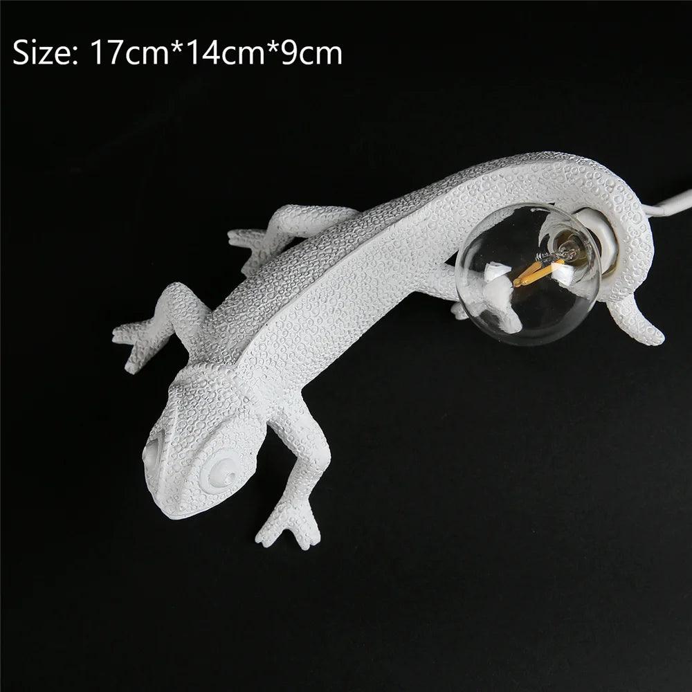 Resin Lizard Night Light Nordic Living Room Bedroom for Modern Animal Chameleon Table Lamp Led Wall Lamp decor Luminarie