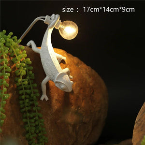 Resin Lizard Night Light Nordic Living Room Bedroom for Modern Animal Chameleon Table Lamp Led Wall Lamp decor Luminarie