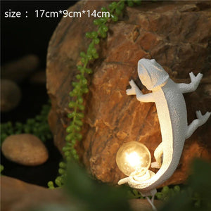 Resin Lizard Night Light Nordic Living Room Bedroom for Modern Animal Chameleon Table Lamp Led Wall Lamp decor Luminarie