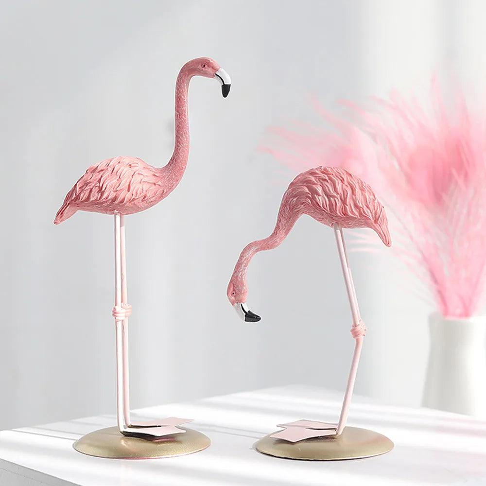 Resin Nordic Style Flamingo Figurine Statue Fairy Garden Livingroom Office Wedding Party Ornament Home Decoration Accessories