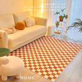 Retro Checkerboard Rugs for Bedroom Home Decor Fluffy Soft Plush Floor Mat Living Room Decoration Carpet Lattice Lounge Rug