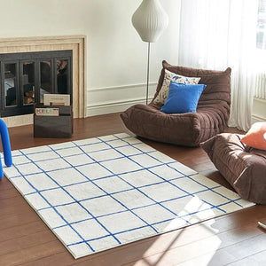 Retro Checkerboard Rugs for Bedroom Home Decor Fluffy Soft Plush Floor Mat Living Room Decoration Carpet Lattice Lounge Rug