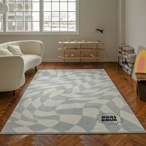 Retro Checkerboard Rugs for Bedroom Home Decor Fluffy Soft Plush Floor Mat Living Room Decoration Carpet Lattice Lounge Rug