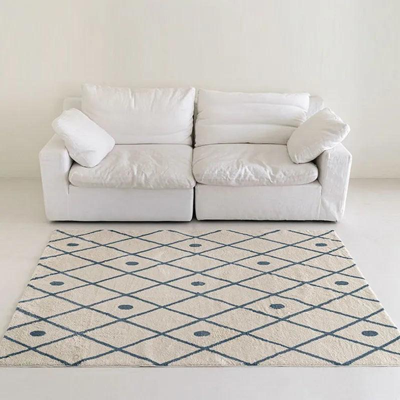 Retro Checkered Carpet Living Room Large Area Plush Rugs Coffee Tables Mat Cloakroom Soft Foot Mat Bedside of Bedroom Fluffy Rug