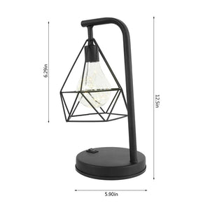 Retro Table Lamp Black Geometric Desk Lighting Night Light Bedside Lamp Classic Iron Home Decoration 2023 Ramadan Decoration