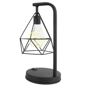 Retro Table Lamp Black Geometric Desk Lighting Night Light Bedside Lamp Classic Iron Home Decoration 2023 Ramadan Decoration