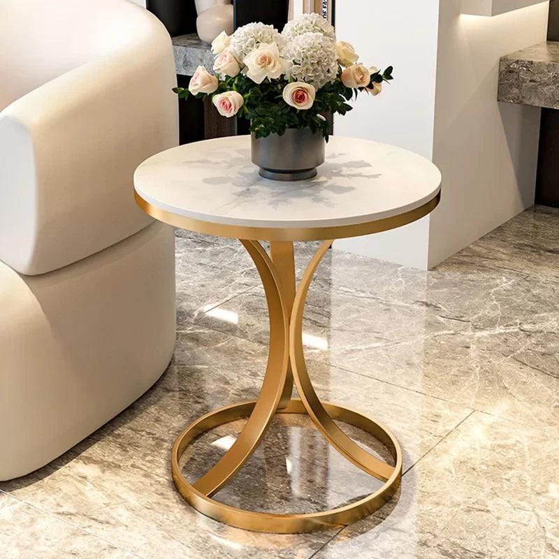 Round Nordic Coffee Tables Living Room Bed Side Small Modern Marble Console Table Nightstands Gold Muebles Bedroom Furniture