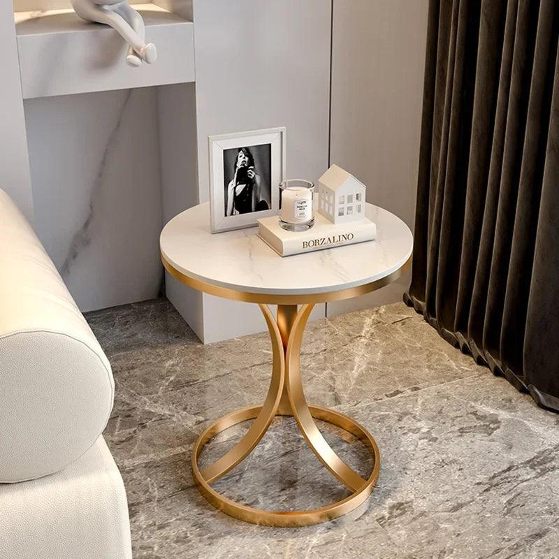 Round Nordic Coffee Tables Living Room Bed Side Small Modern Marble Console Table Nightstands Gold Muebles Bedroom Furniture