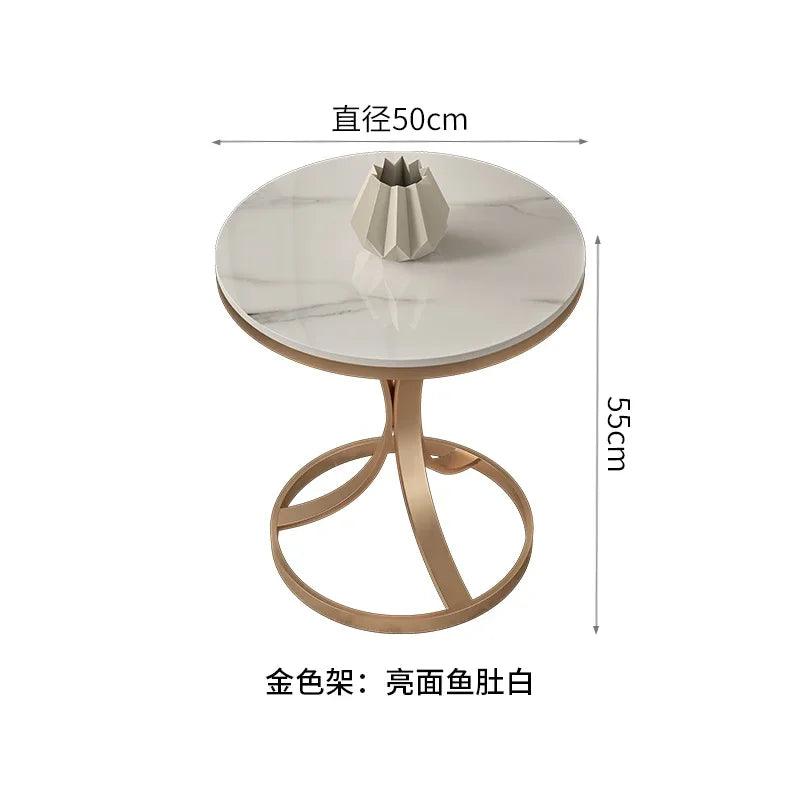 Round Nordic Coffee Tables Living Room Bed Side Small Modern Marble Console Table Nightstands Gold Muebles Bedroom Furniture