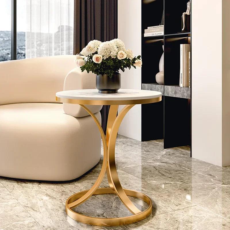 Round Nordic Coffee Tables Living Room Bed Side Small Modern Marble Console Table Nightstands Gold Muebles Bedroom Furniture