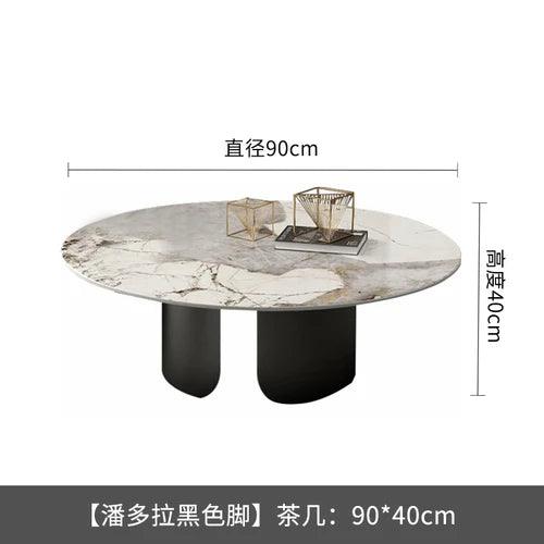 Round Side Coffee Table Outdoor Theater Tea Dining Living Room Table Marble Luxury Mesa De Centro Salon Nordic Furniture