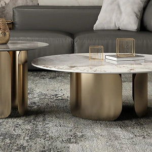 Round Side Coffee Table Outdoor Theater Tea Dining Living Room Table Marble Luxury Mesa De Centro Salon Nordic Furniture