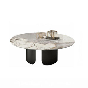 Round Side Coffee Table Outdoor Theater Tea Dining Living Room Table Marble Luxury Mesa De Centro Salon Nordic Furniture