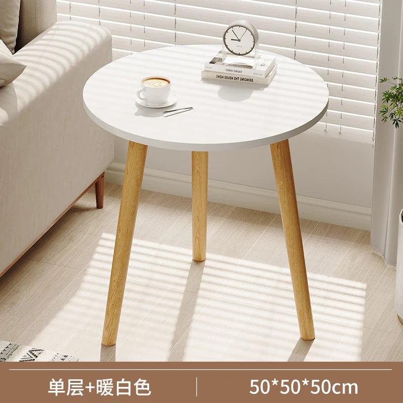 Round Small Coffee Tables Center Nordic Outdoor Wooden Bed Side Table Modern Design Balcony Couchtische Living Room Furniture