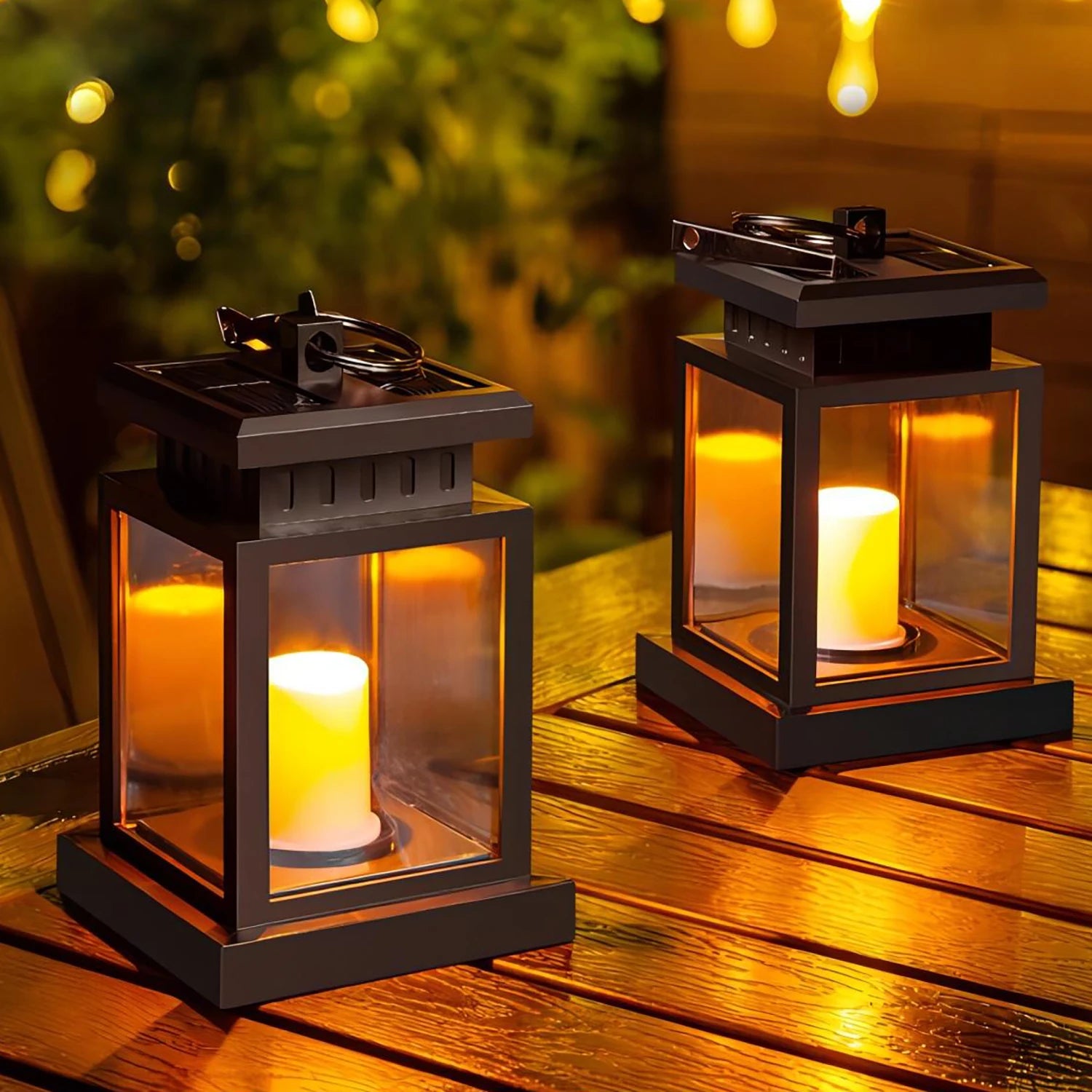 LED Solar Lights Candle Lantern Outdoor Palace Lantern Garden Lamp With Hook Landscape Lighting Floor Lights Waterproof Christma