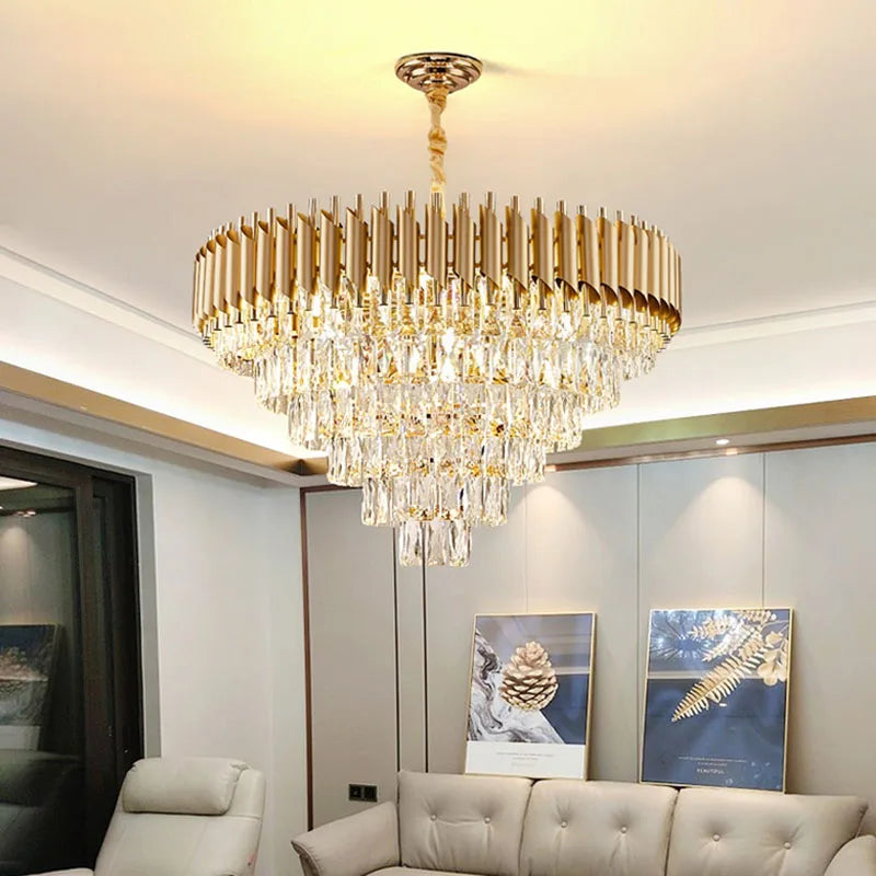 Modern Bedroom Living Dining Room Lighting Luxury Crystal Pendant Lights Gold Ceiling Chandelier Indoor Decorations Led Fixture