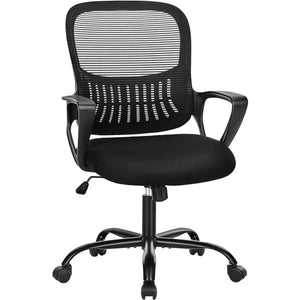 SMUG Office Chair Mid Back Computer Ergonomic Mesh Desk with Larger Seat, Executive Height Adjustable Swivel Task