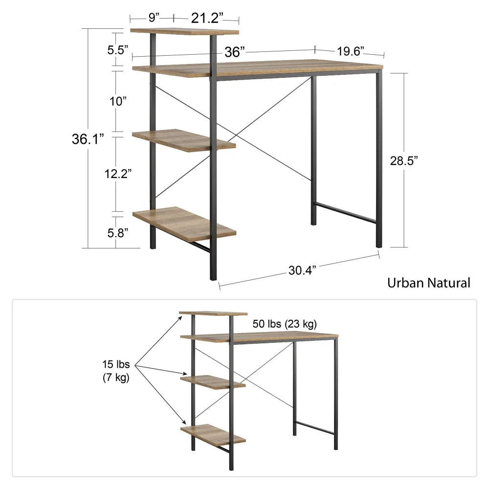 Side Storage Desk - White Laptop Standing Desk Computer Desk Office Table Furniture desk table furniture