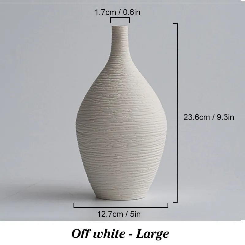 Simple Ceramic Vase Decoration for Home Nordic Luxury Narrow Mouth Flower Pot Living Room Interior Office Desktop Decor Gift