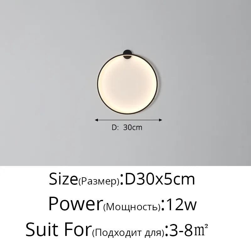 Simple Circle Background Decoration Lamps New Modern LED Wall Lights Living Room Bedroom Bedside Aisle Corridor Indoor Lighting