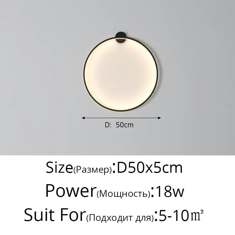 Simple Circle Background Decoration Lamps New Modern LED Wall Lights Living Room Bedroom Bedside Aisle Corridor Indoor Lighting