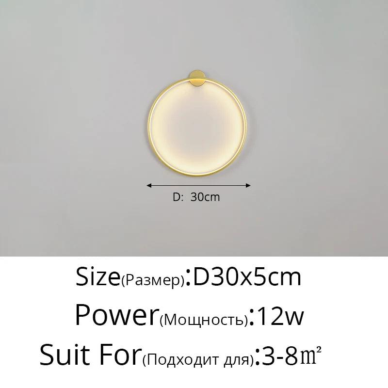 Simple Circle Background Decoration Lamps New Modern LED Wall Lights Living Room Bedroom Bedside Aisle Corridor Indoor Lighting