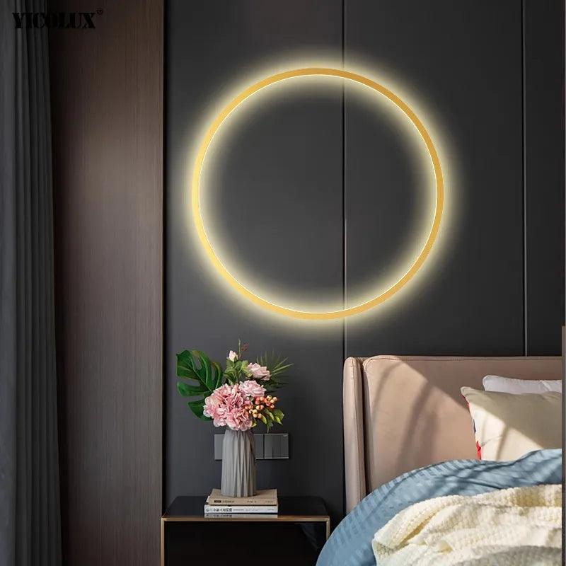 Simple Circle Background Decoration Lamps New Modern LED Wall Lights Living Room Bedroom Bedside Aisle Corridor Indoor Lighting