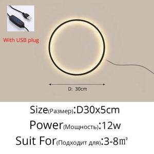 Simple Circle Background Decoration Lamps New Modern LED Wall Lights Living Room Bedroom Bedside Aisle Corridor Indoor Lighting