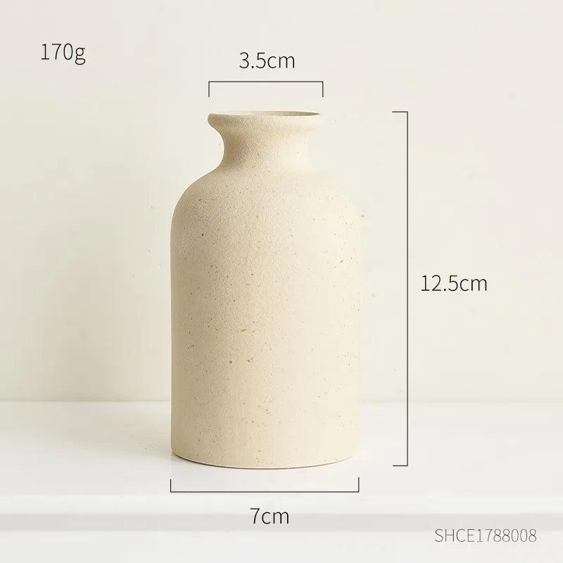 Simple Frosted Ceramic Vase Nordic Home Living Room Decoration Cachepot for Flowers Desk Table Decoration Wedding Decoration